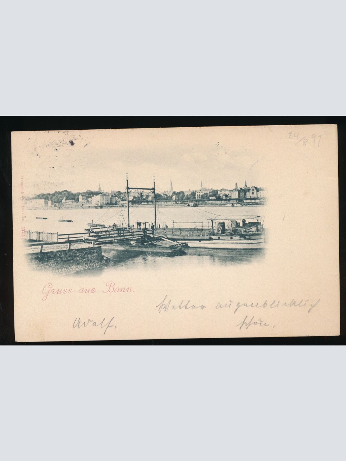 AK gruss aus Bonn Hafen 1897 Nordrhein-Westfalen (106)