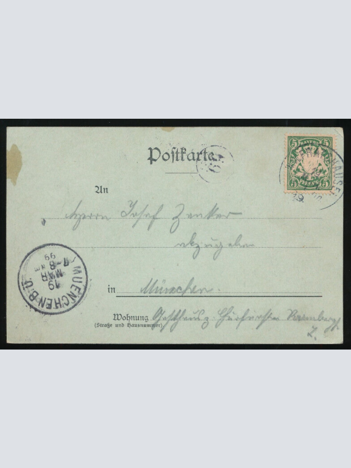 Mondschein-Karte gruss aus Wolfratshausen Bayern Deutschland (583)