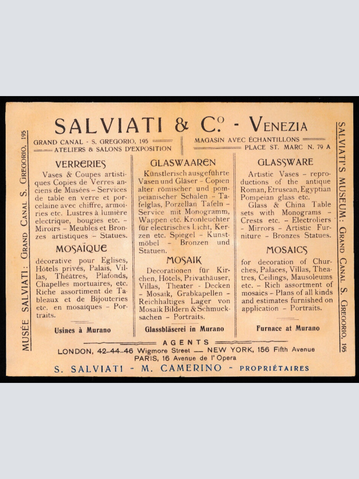 Litho-Werbe-Reklame-Karte aus Venise - Venedig Italien (724)