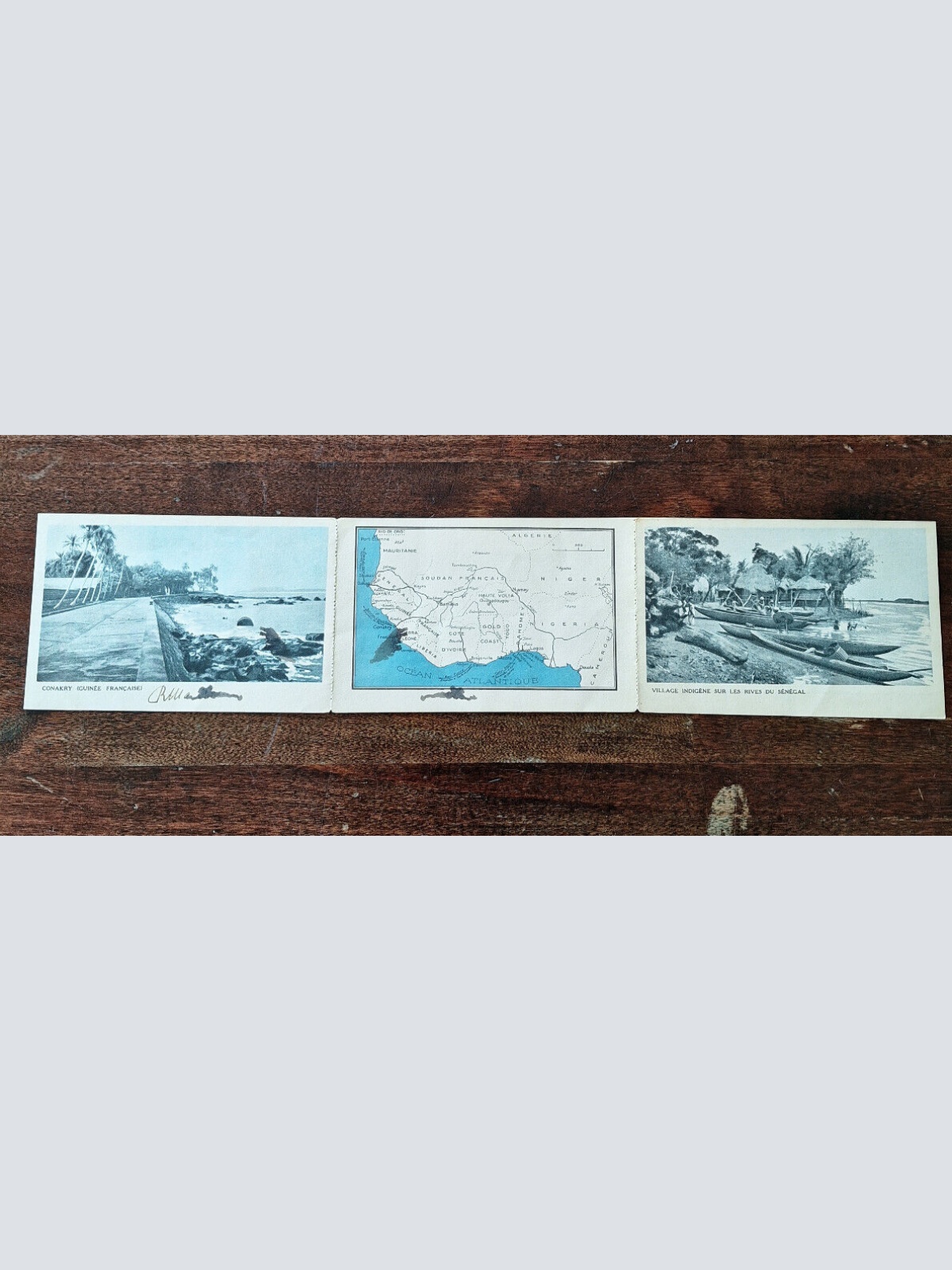 3-Teilige Karte aus Afrika mit Senegal und Französisch Guenea (689)