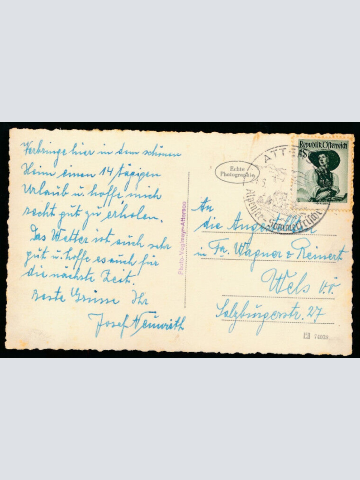 AK aus Attersee K.O.V. Erholungsheim Oberösterreich (736)