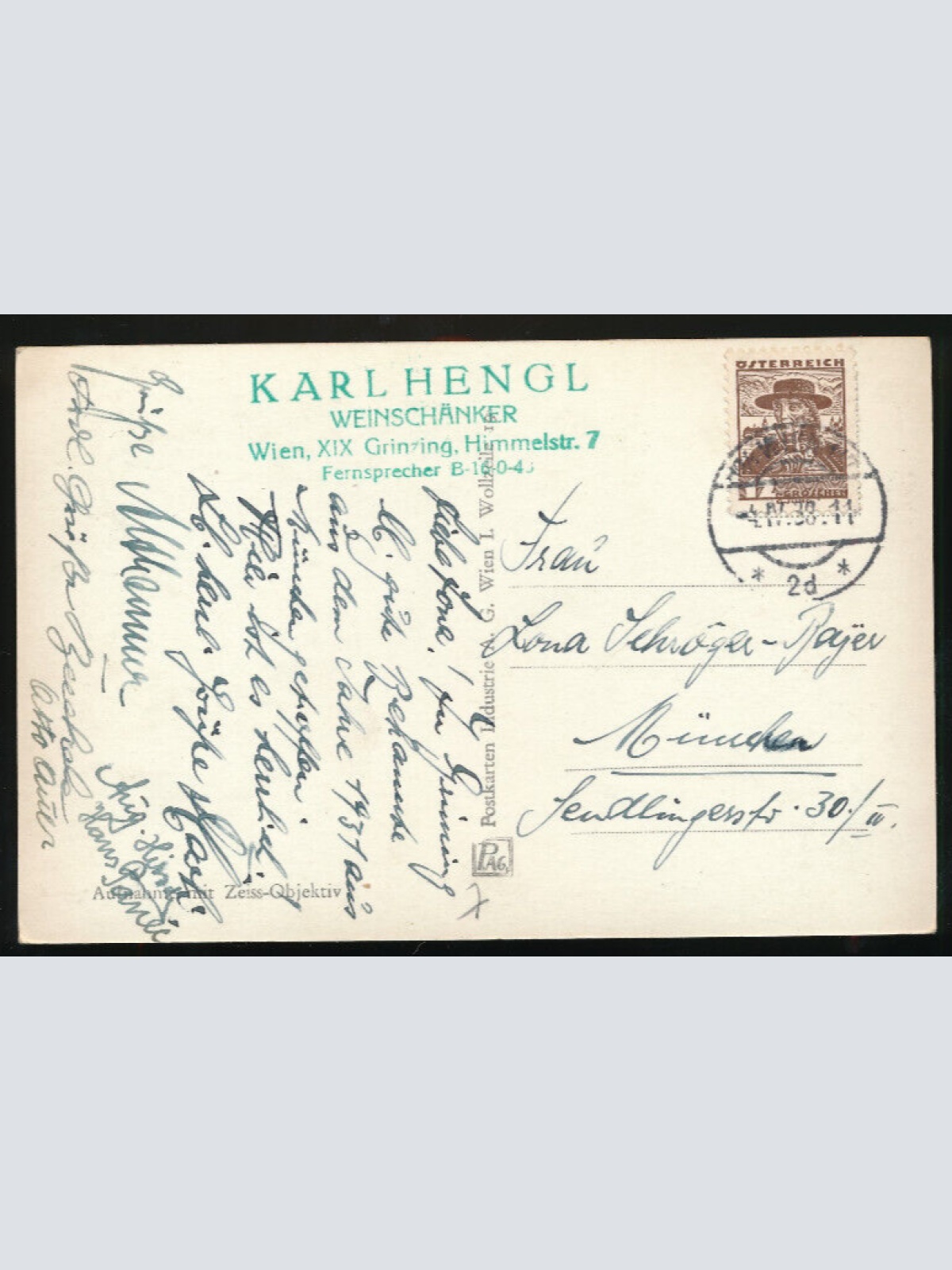 AK aus Wien Grinzing Straßenansicht Wien (771)