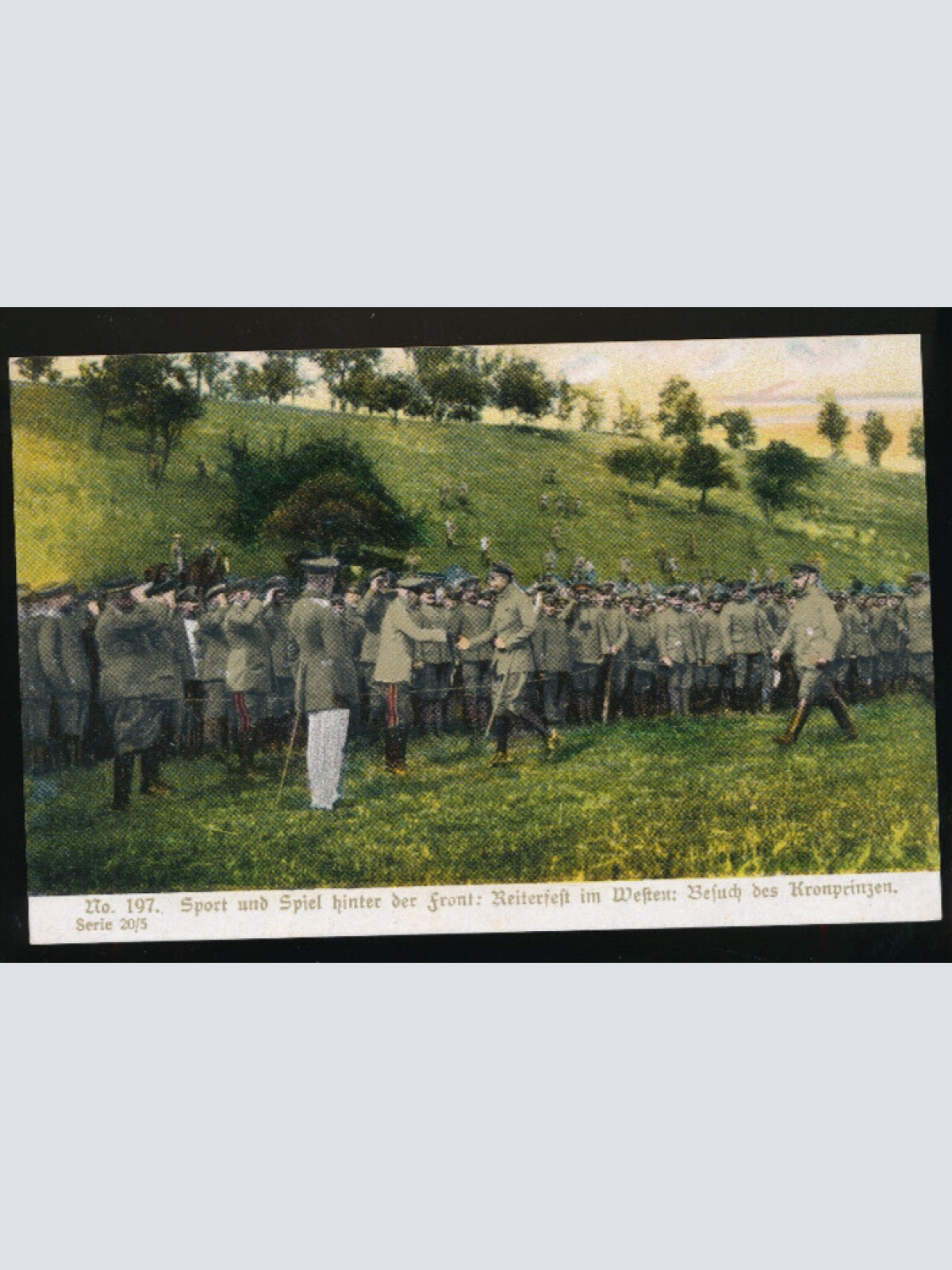 AK Sport und Spiel Hinter der Front Reiterfest im W. Besuch d. Kronprinzen (752)
