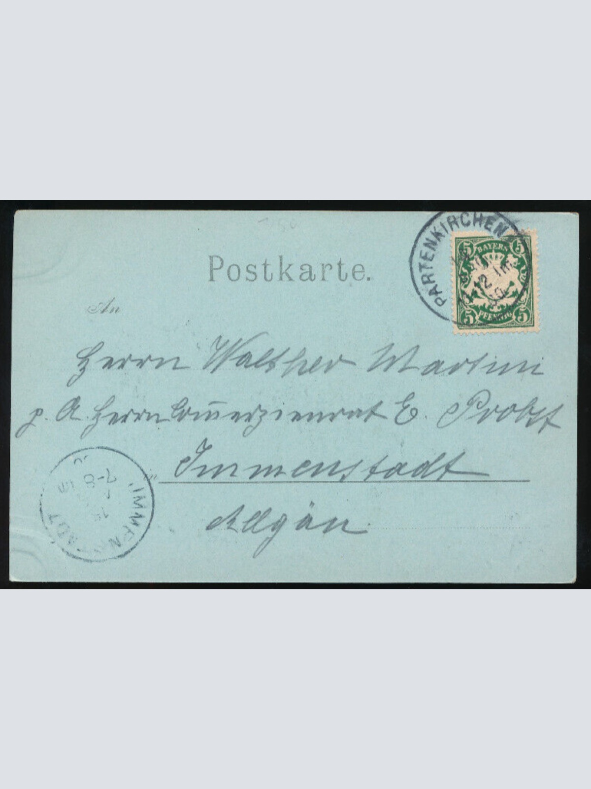 Mondschein-Karte gruss aus Partenkirchen Bayern (650)