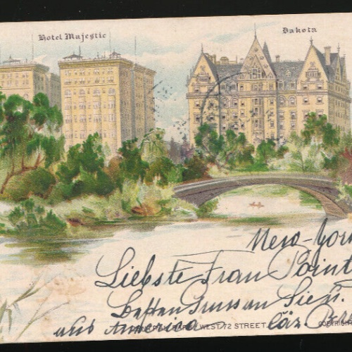 Litho-Karte aus Dakota mit Hotel Majestic Nebrastka USA Amerika (623)