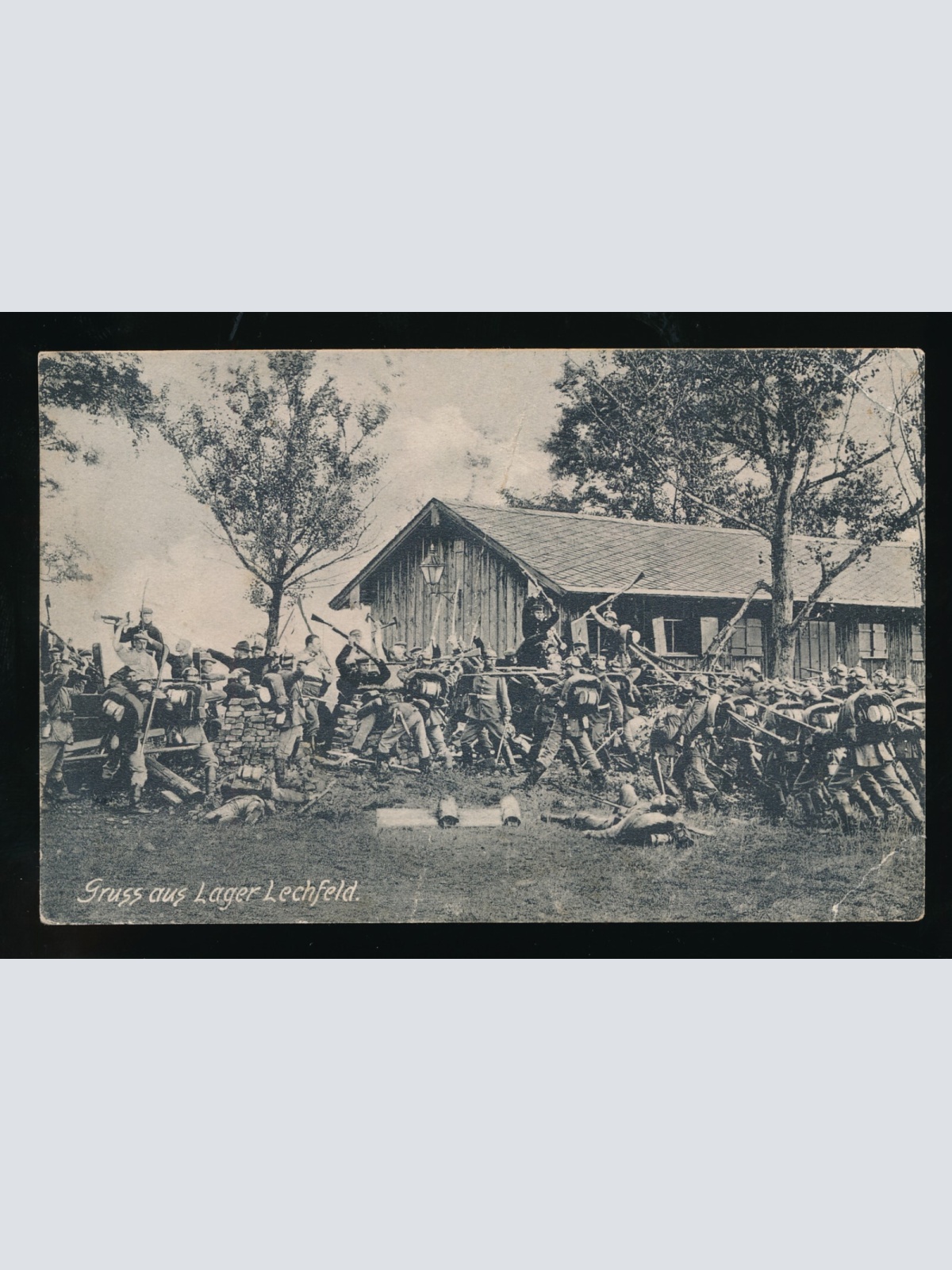 AK gruss aus Lager Lechfeld Soldaten Kämpfen (509)