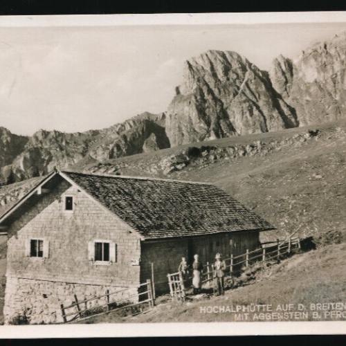 AK aus Hochalphütte auf d. Breitenberg mit Aggenstein b. Pfronten Salzburg (734)