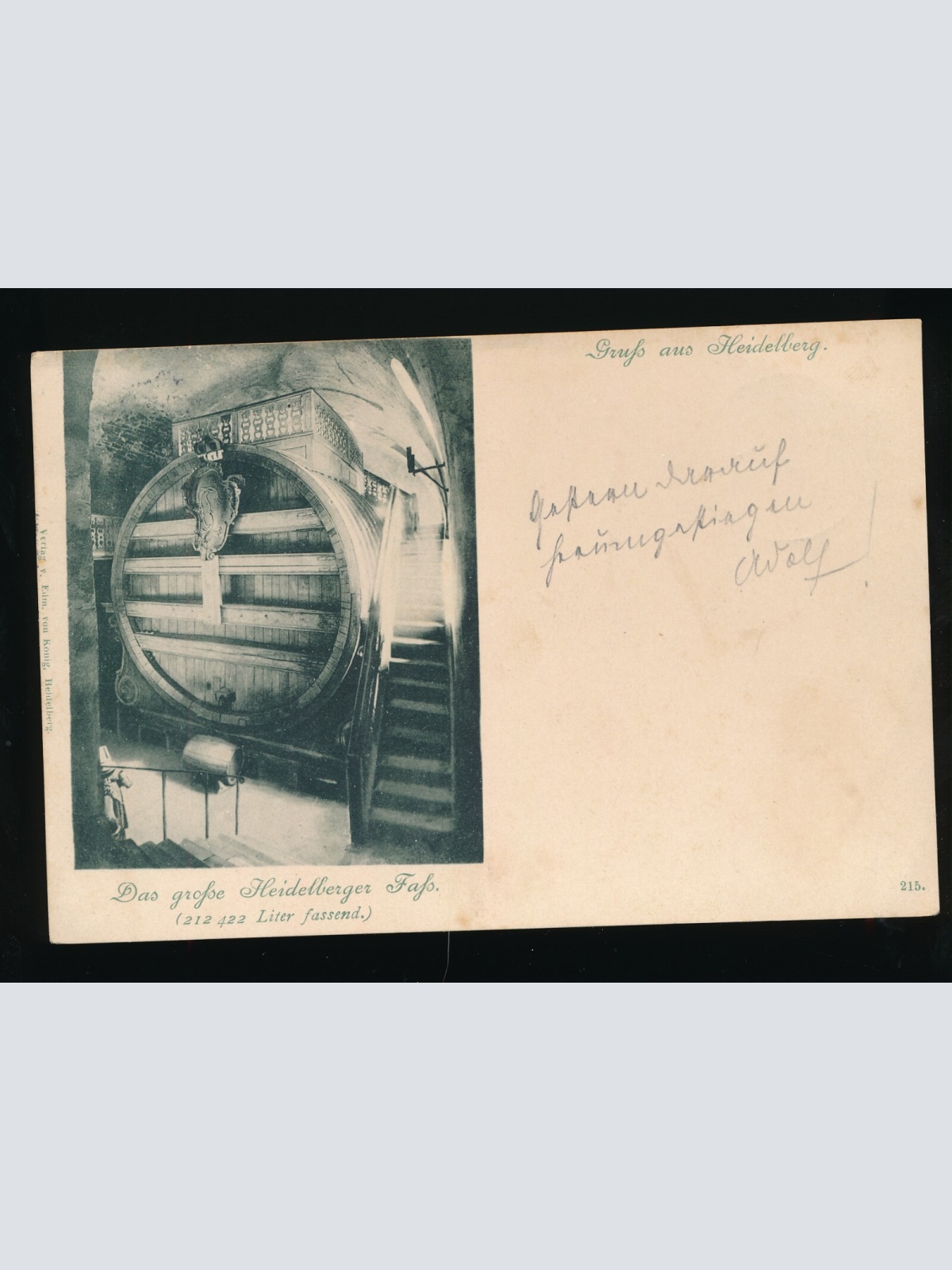 AK gruss aus Heidelberg, das große Heidelberger Fass Baden-Württemberg (124)