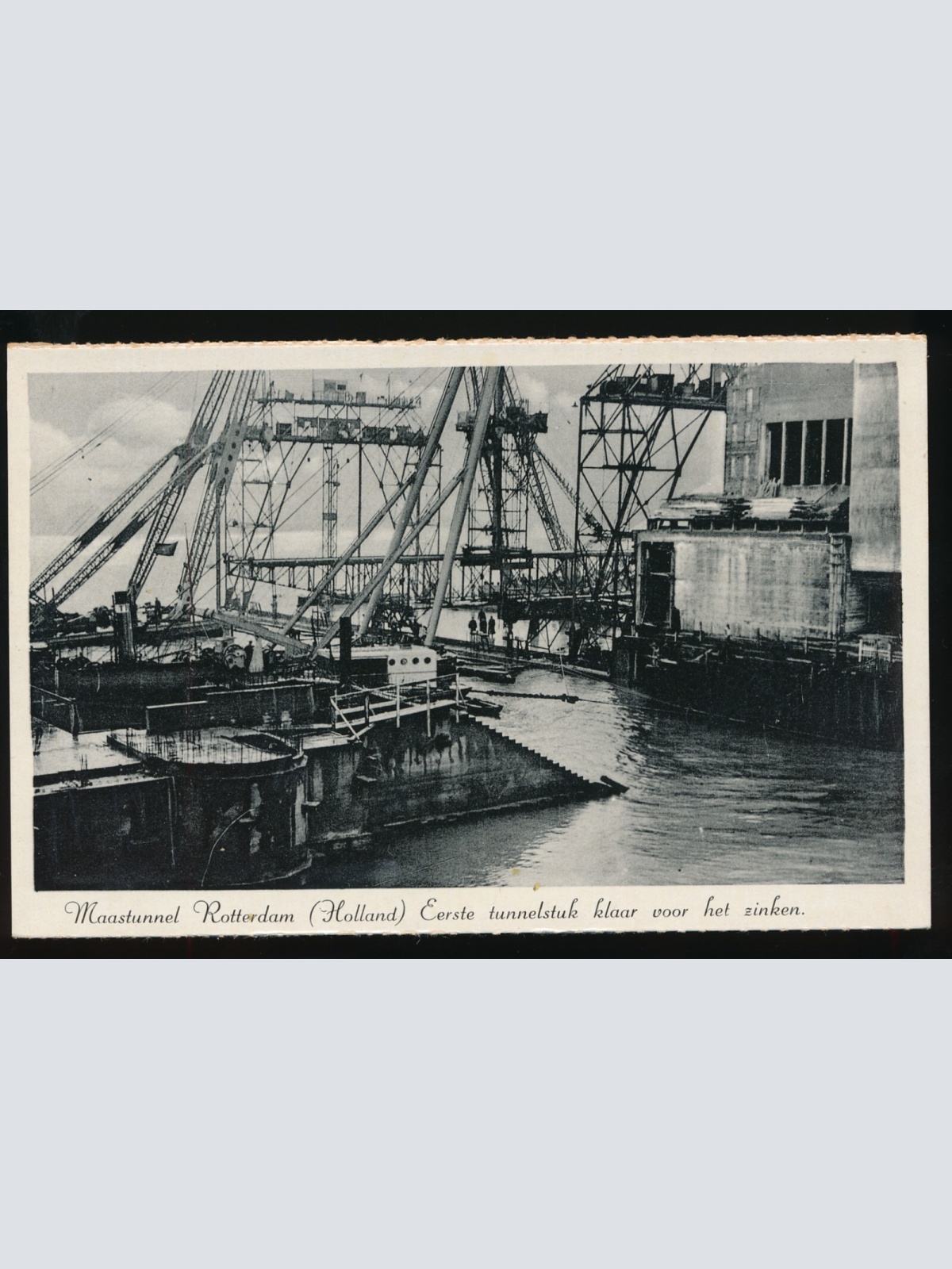 AK aus Rotterdam Bau des Maastunnels Niederlande  (5)