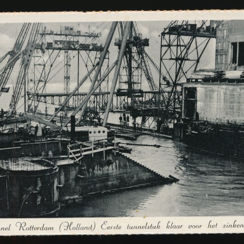 AK aus Rotterdam Bau des Maastunnels Niederlande  (5)