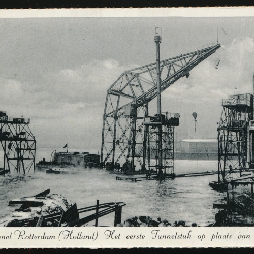AK aus Rotterdam Bau des Maastunnels Niederlande (6)