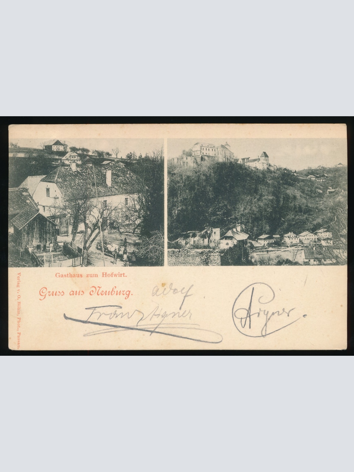 AK gruss aus Neuburg Gasthaus zum Hofwirt Bayern (14)