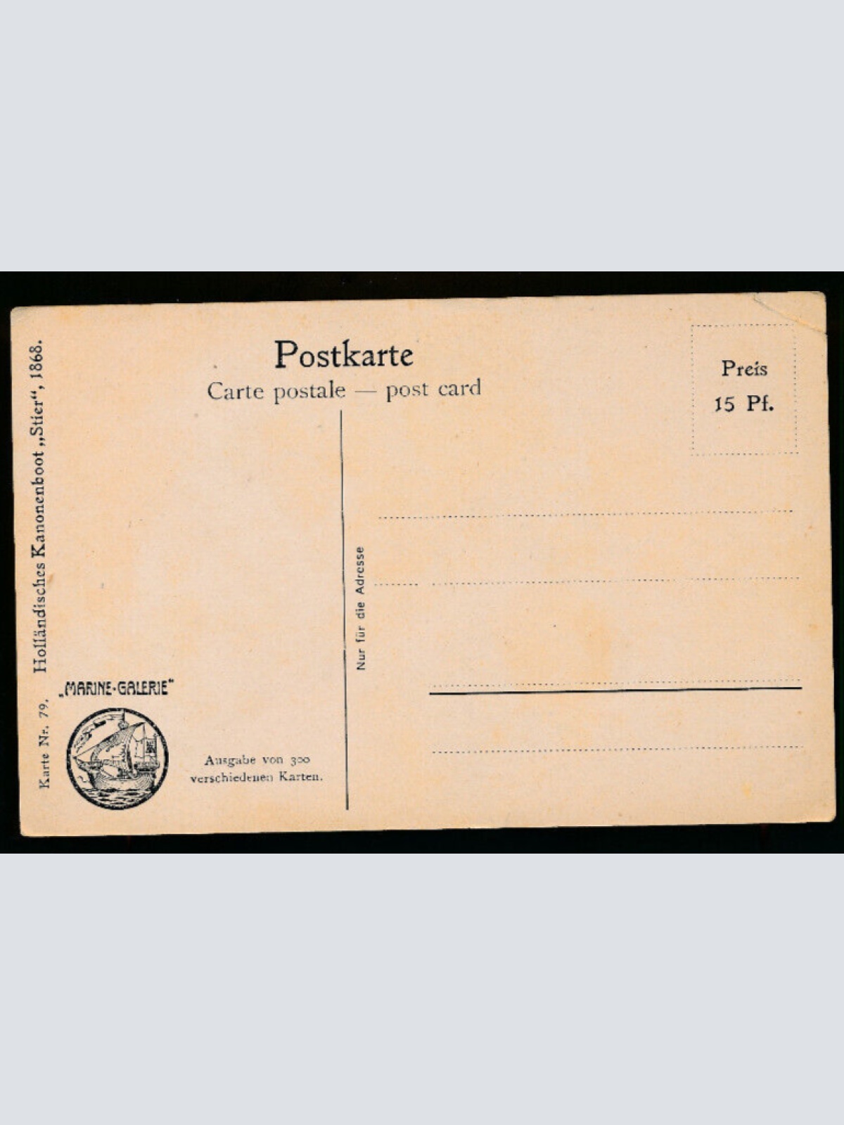 AK vom Holländischen Kanonenboot Stier im Jahre 1868 (904)