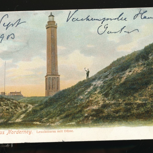 AK gruss aus Norderney Leuchtturm mit Düne (251)