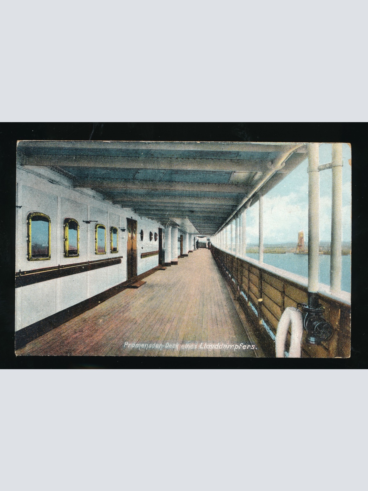 AK vom Promenaden-Deck eines Lloyddampfers Dampfer (512)