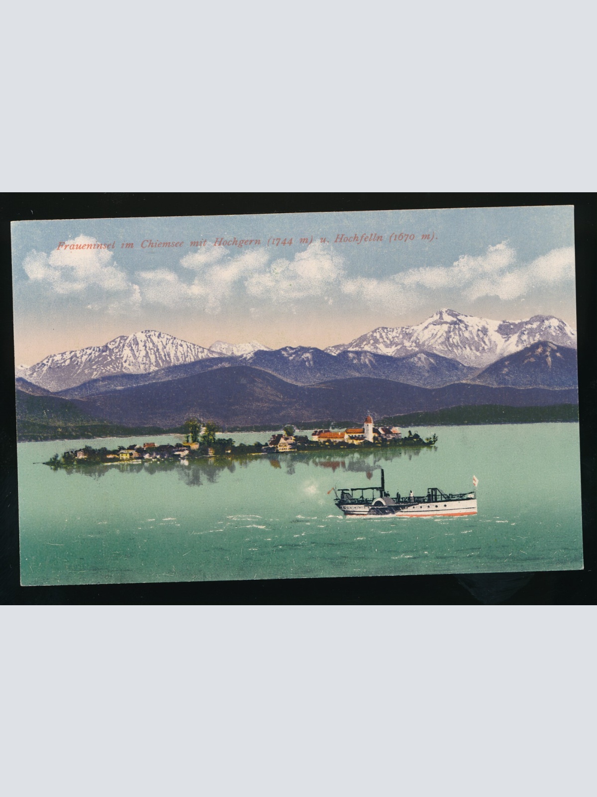 AK aus Fraueninsel im Chimsee Bayern mit Dampfer (527)