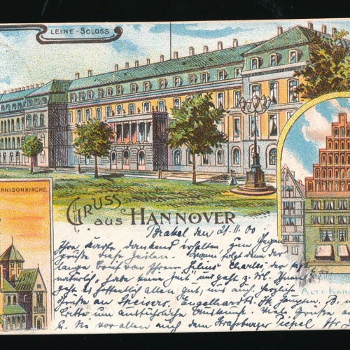 Litho-Karte Gruß aus Hannover Niedersachsen (535)