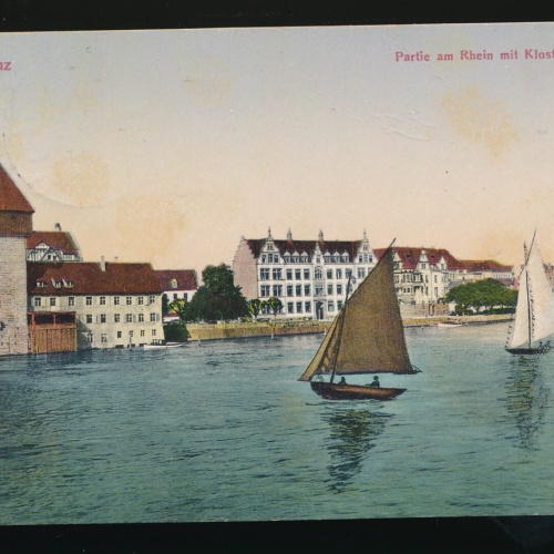 AK aus Konstanz mit Segelboot Baden-Württemberg (529)