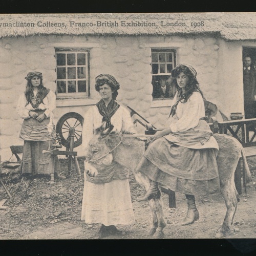 AK aus London 1908 Ballymaclinton Colleens BritishExhibition Frau auf Esel (519)