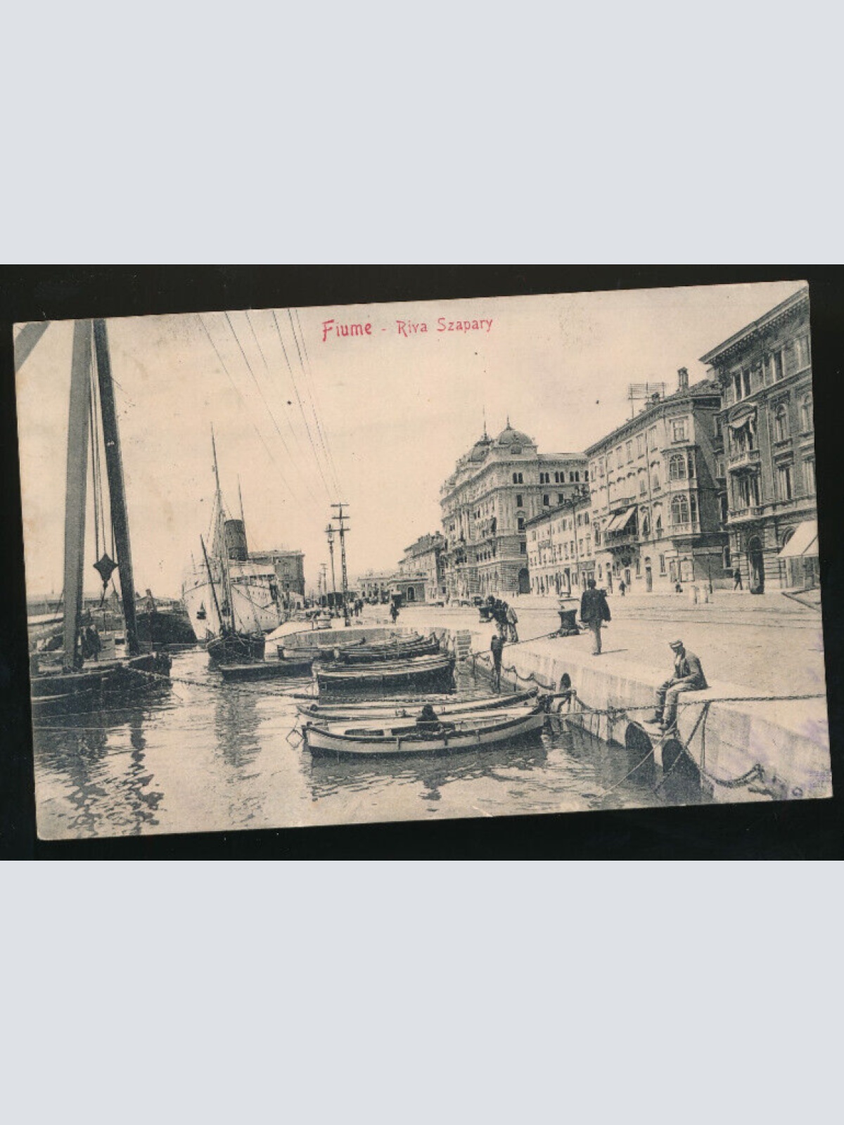 AK aus Fiume Riva Szapary mit Schiffen Kroatien (1004)