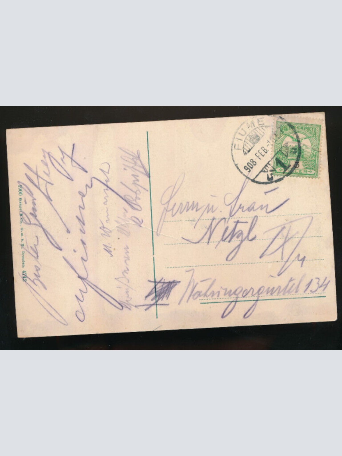 AK aus Fiume Riva Szapary mit Schiffen Kroatien (1004)