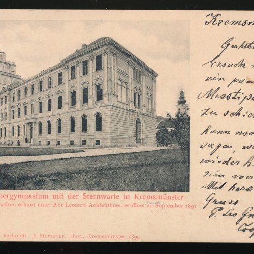 AK aus Kremsmünster K.K Obergymnasium mit Sternwarte (316)