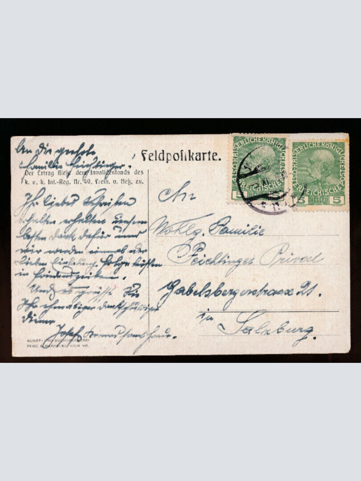 AK vom Feldmarschallleutnant Heinrich Freiherr von Hess (P195)