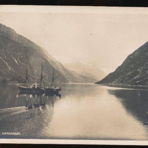 AK aus Odda mit Dampfer Sörfjorden Norwegen (932)