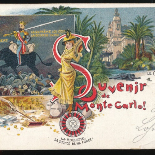 Litho-Karte aus Monte Carlo La Roulette Monaco (874)