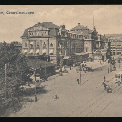AK aus Stockholm Centralstation mit Strassenbahn Schweden (916)