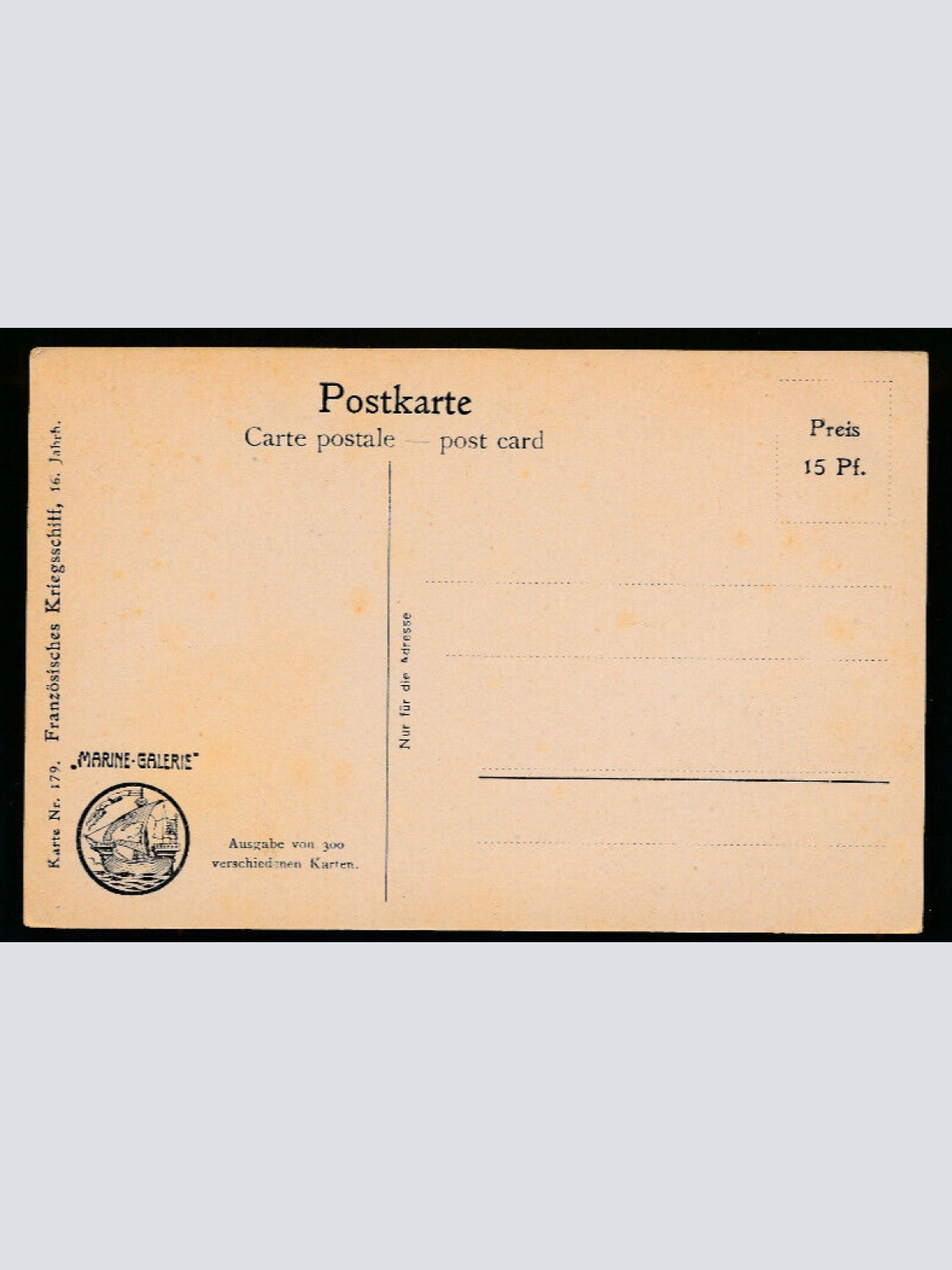 AK vom einem Französischem Kriegsschiff vom 16.Jhrd. (899)