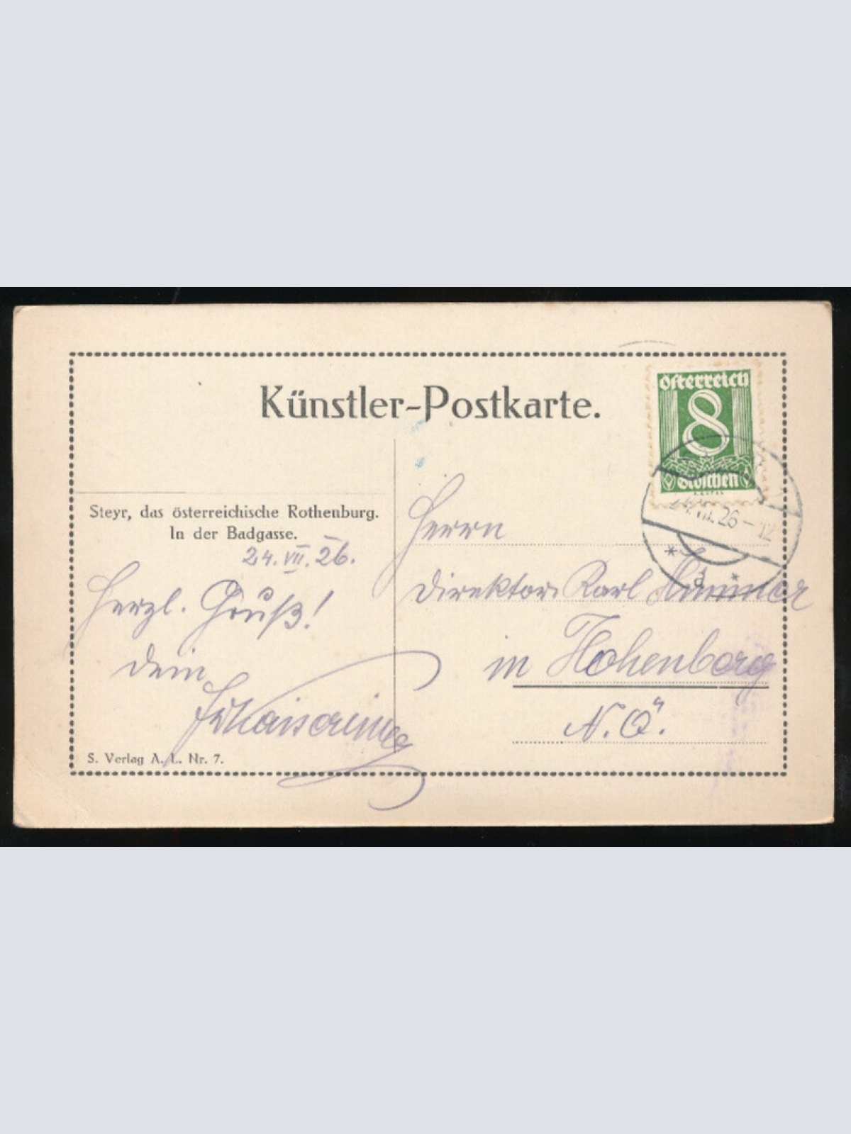 AK aus Steyr Rothenburg in der Badgasse Oberösterreich (1047)