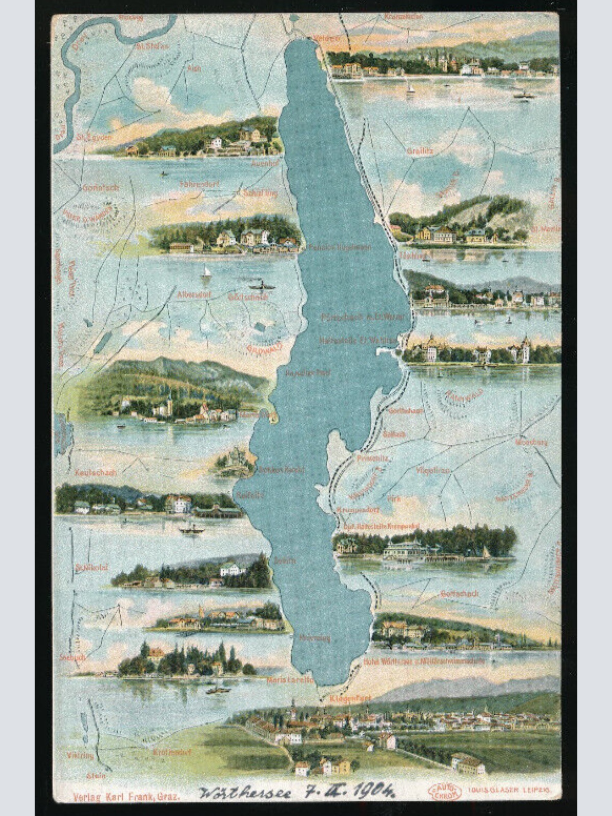 AK vom Wörthersee mit Verschiedenen Orten Kärnten (1048)
