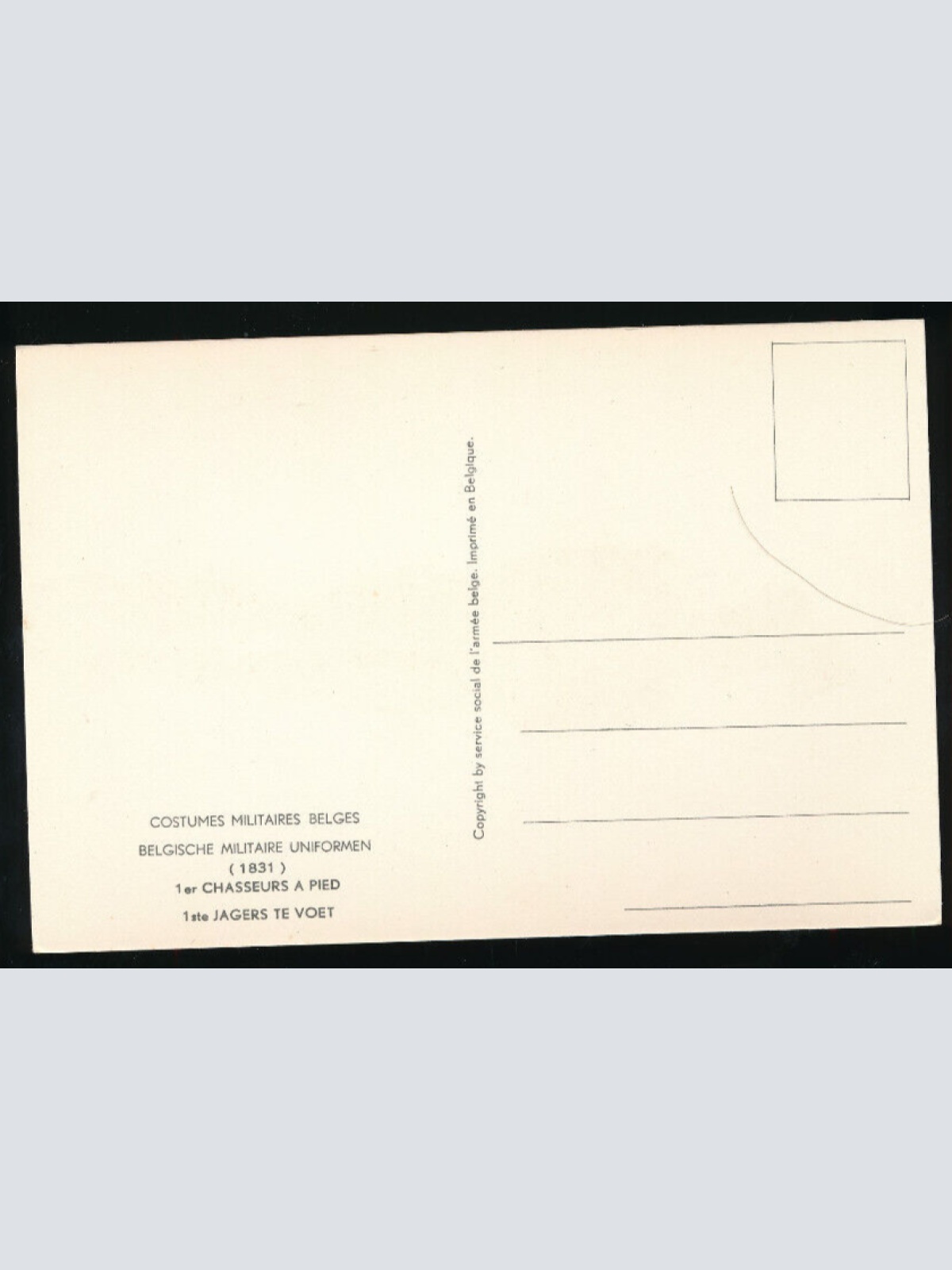 AK Belgische Militäruniformen 1er Chasseurs Pied -1831- (1028)