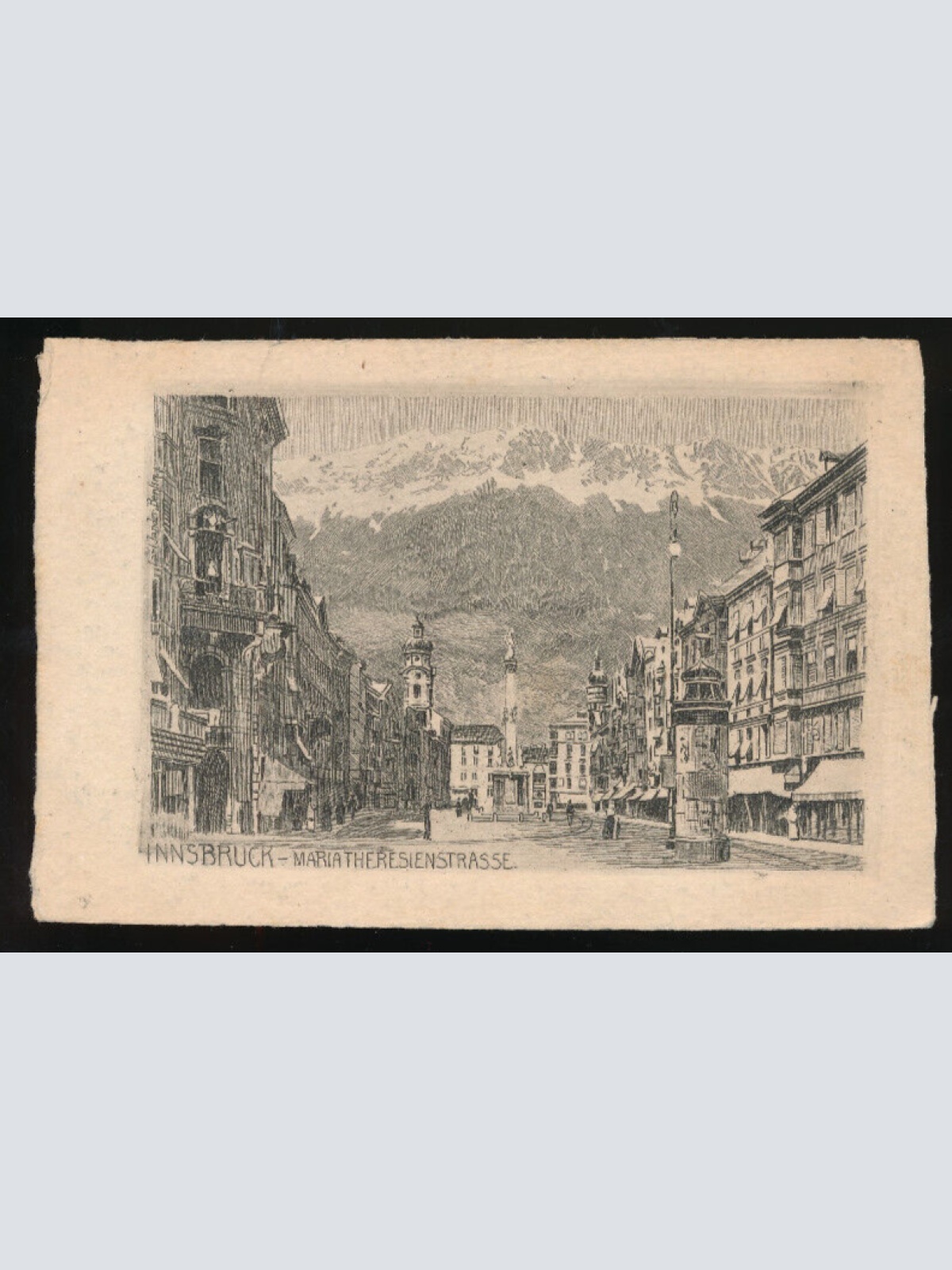 Radierungs-Karte aus Innsbruck Maria Theresienstrasse Tirol (1069)