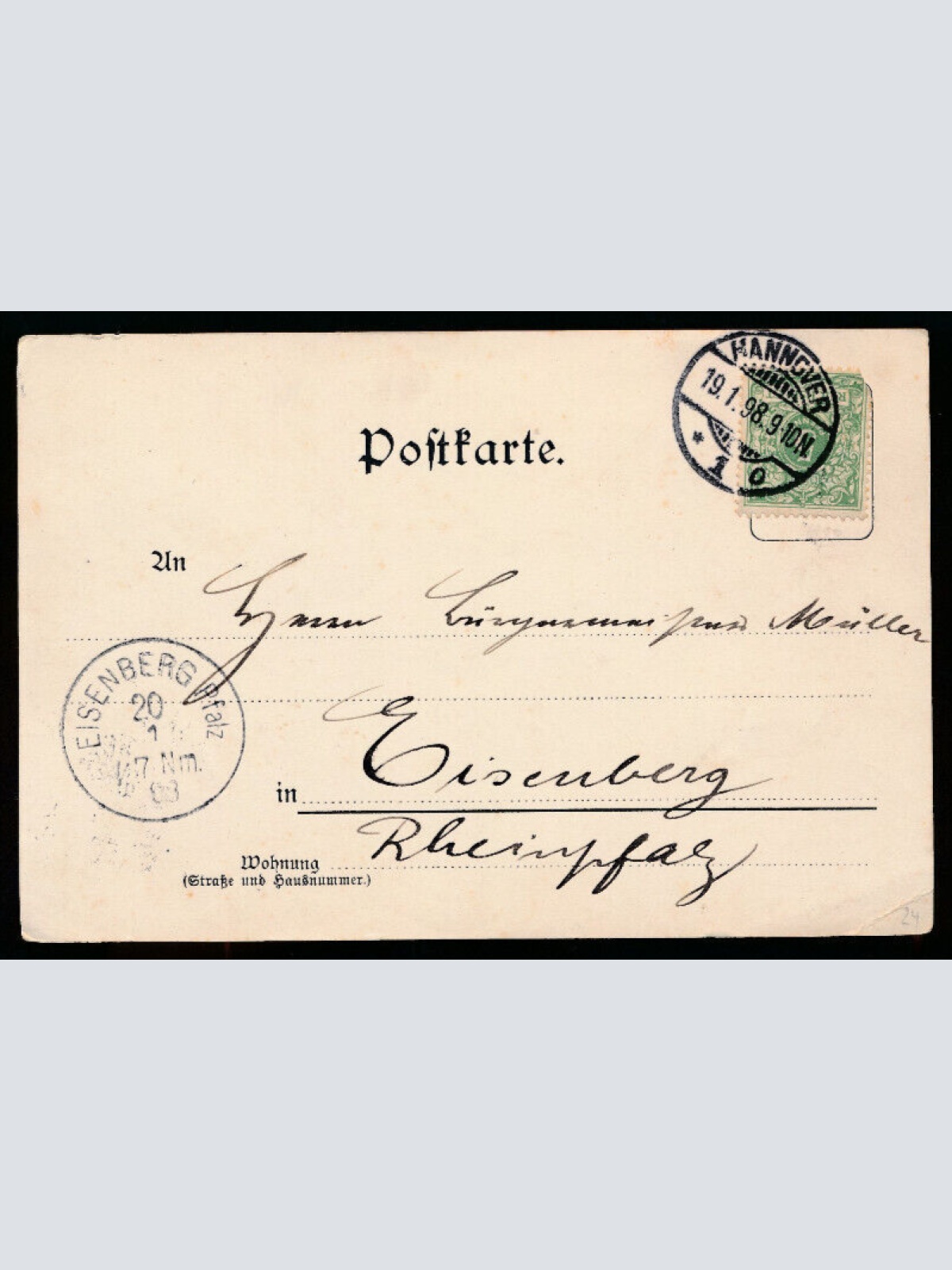 Litho-Karte aus Hannover mit Bahnhofstrasse Deutschland (1090)