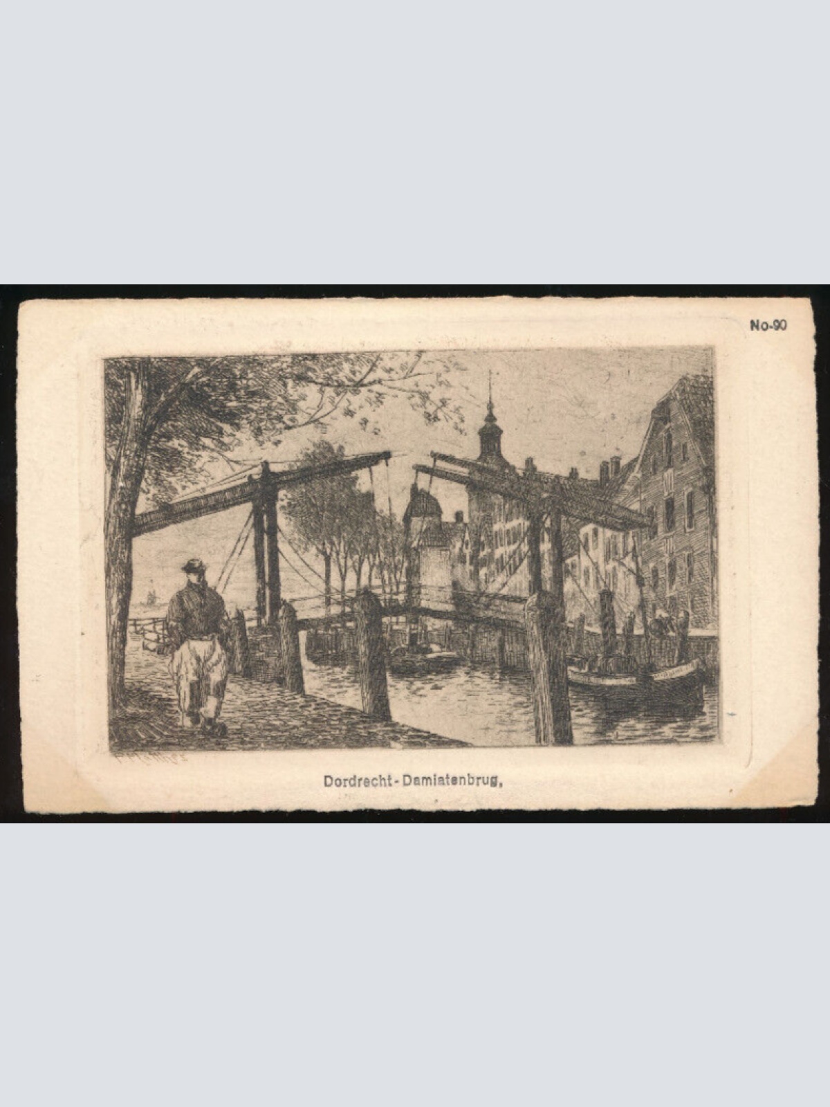 Radierungs-Karte aus Dordrecht - Damiatenburg Niederlande (1071)