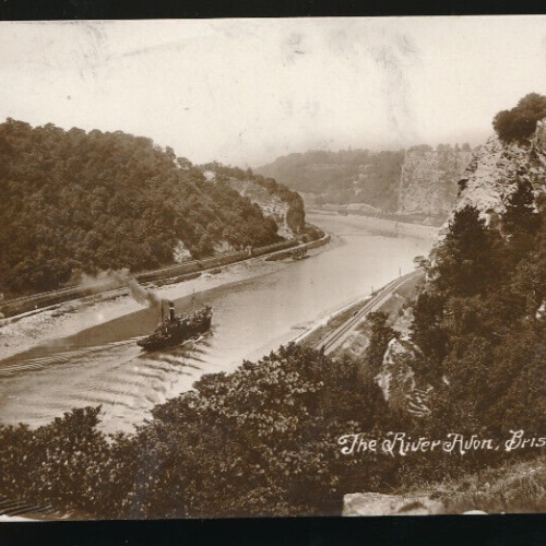 AK vom River Avon Bistol mit Dampfer England (842)