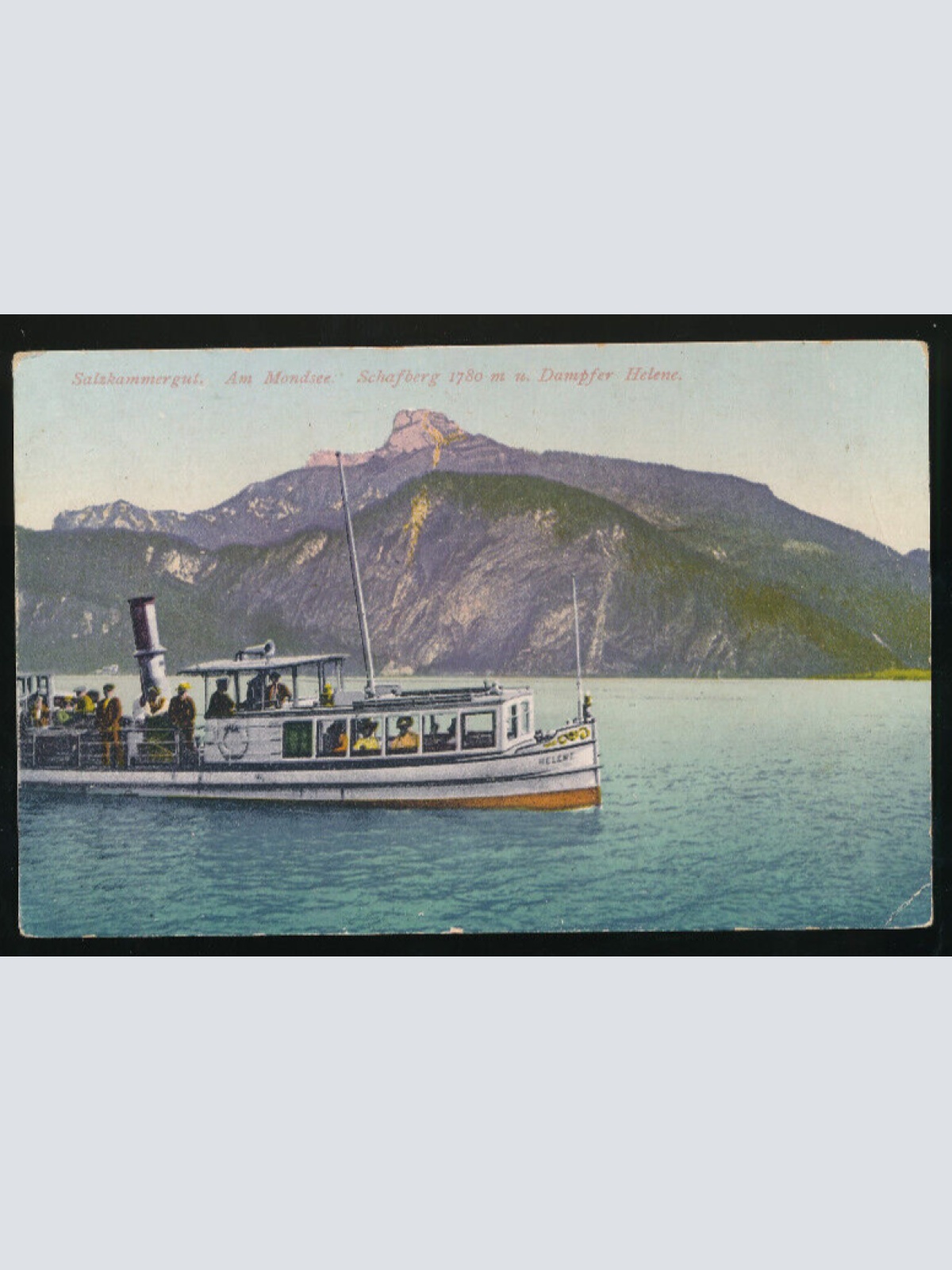 AK vom Mondsee mit Dampfer Helene Oberösterreich (1477)