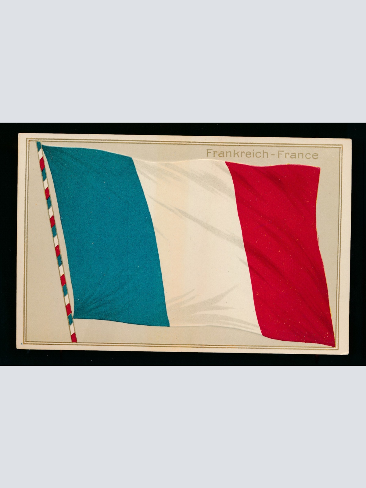 Präge-Karte Flagge - Flaggs Frankreich - France Flagge auf AK (457)