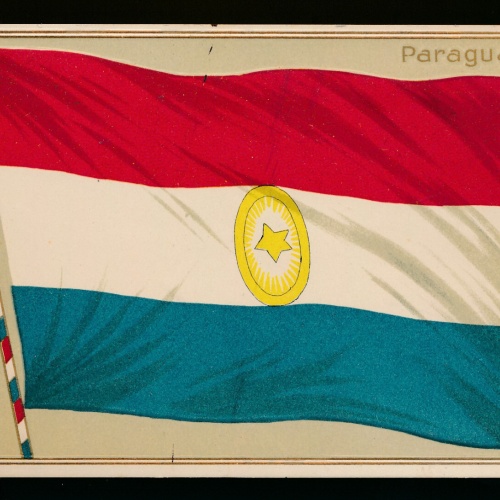 Präge-Karte Flagge - Flaggs Paraguay, Südamerika (386)