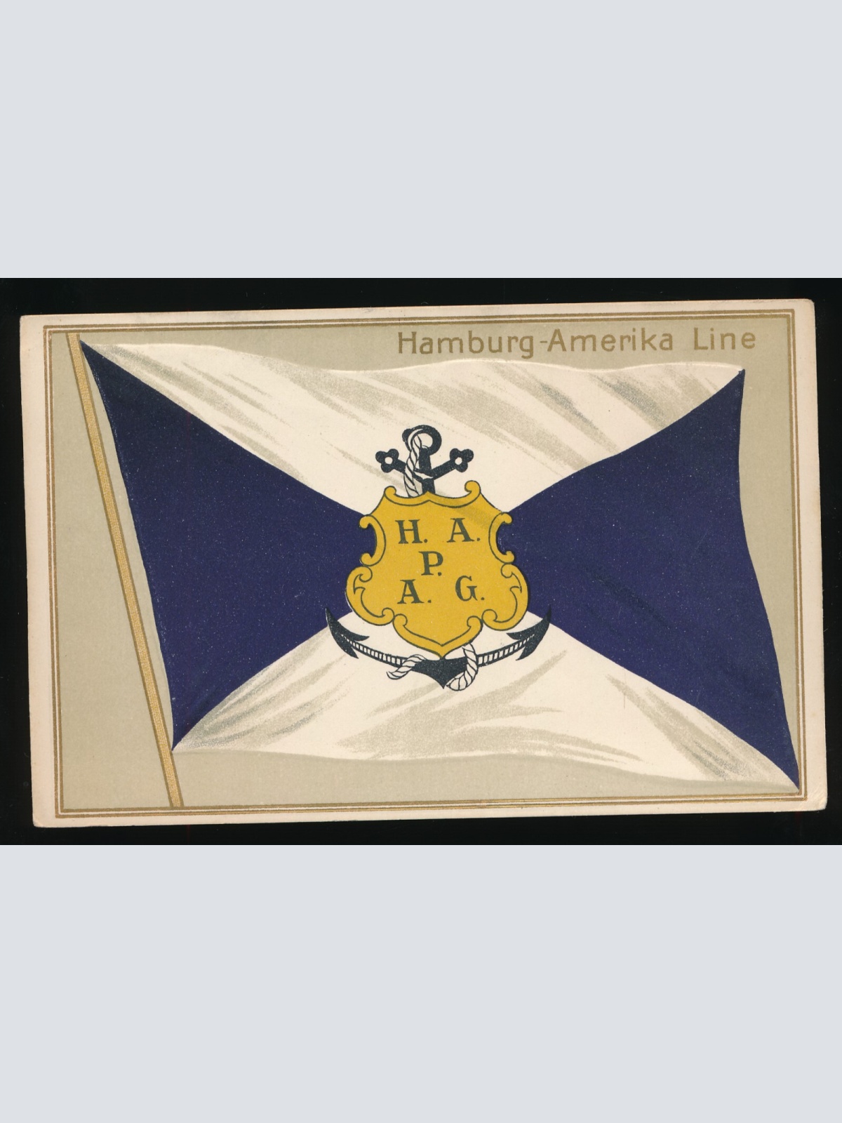 Präge-Karte Flaggen - Flaggs, Hamburg - Amerika - Line, Schifffsflagge (340)