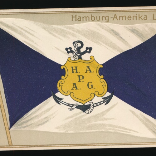 Präge-Karte Flaggen - Flaggs, Hamburg - Amerika - Line, Schifffsflagge (340)