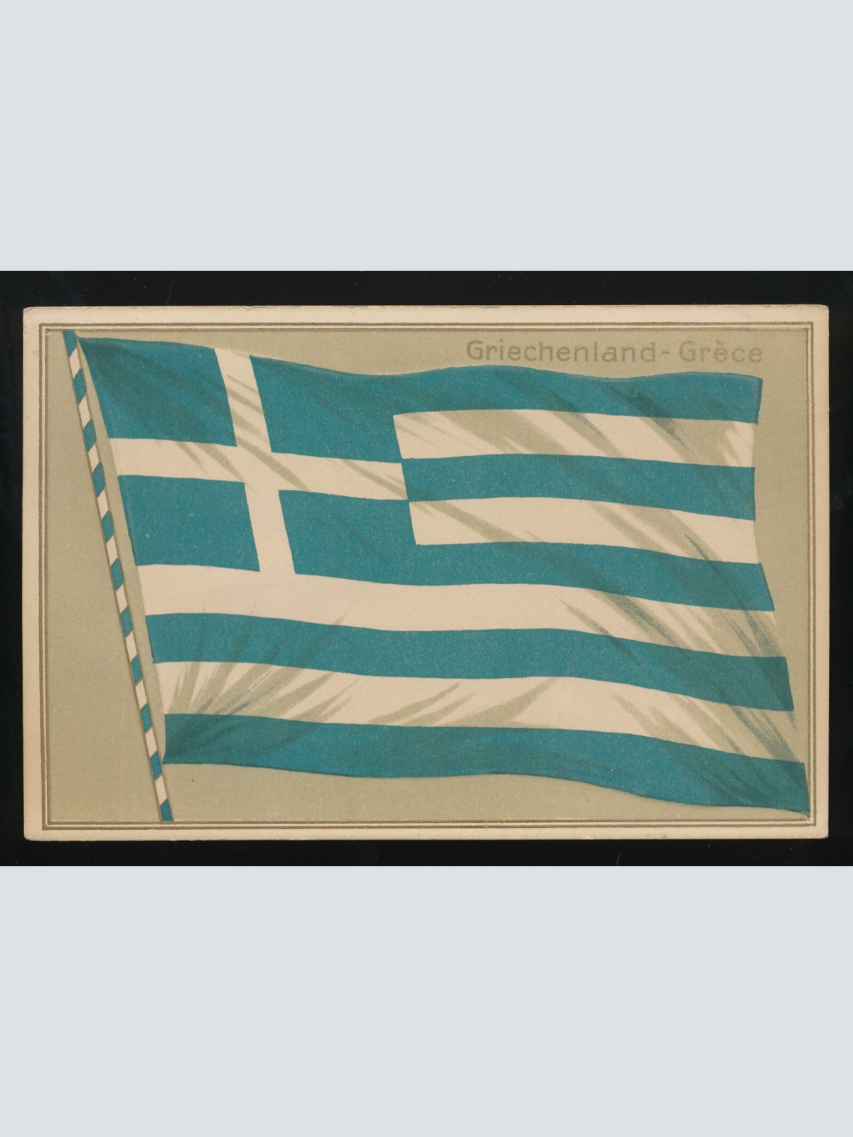 Präge-Karte Flagge - Flaggs Griechenland - Gréce Europa (392)