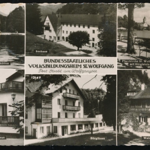 AK aus St.Wolfgang Mehrbildkarte mit Volksbildungsheim Oberösterreich (1478)