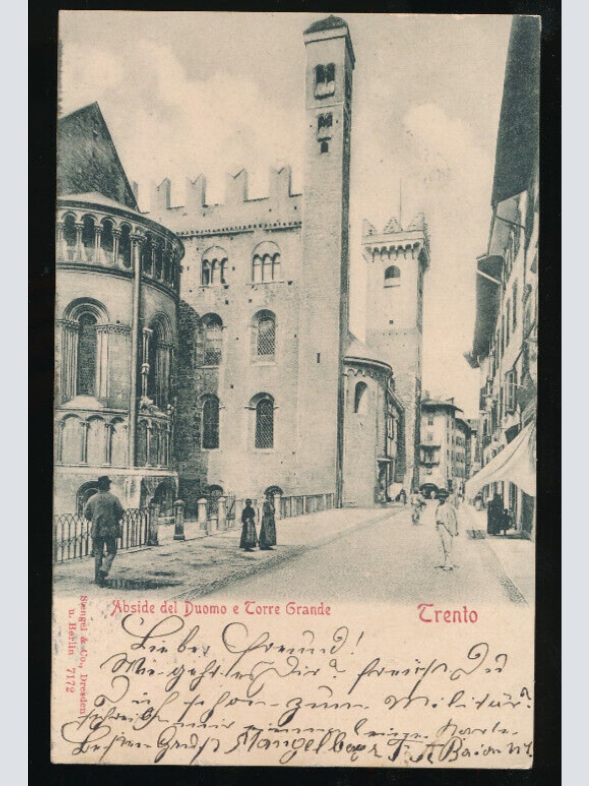 AK aus Trento Abside del Dumomo e Torre Grande Italien (1505)