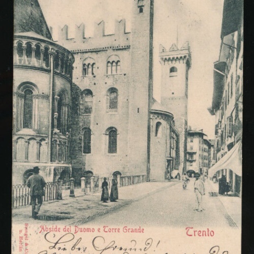 AK aus Trento Abside del Dumomo e Torre Grande Italien (1505)
