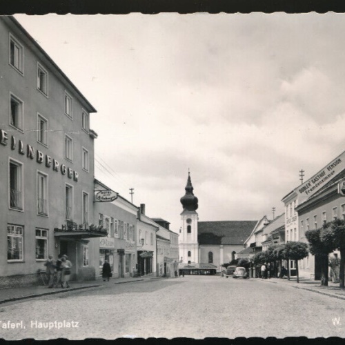 AK aus Maria Taferl Hauptplatz mit Hotel Rose Eilnberger (799)