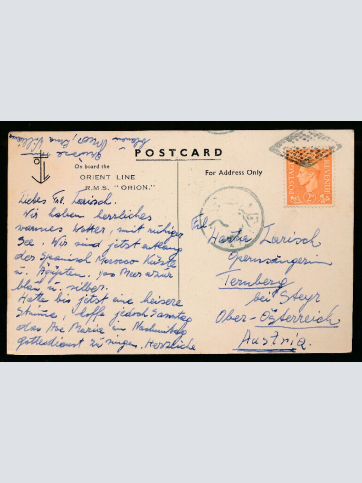 AK vom Dampfer R.M.S. Orion Orient Line (796)