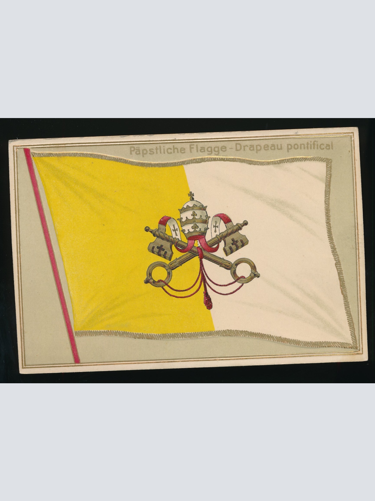 Präge-Karte Flagge - Flaggs Päpstliche Flagge - Drapeau pontifical (300)